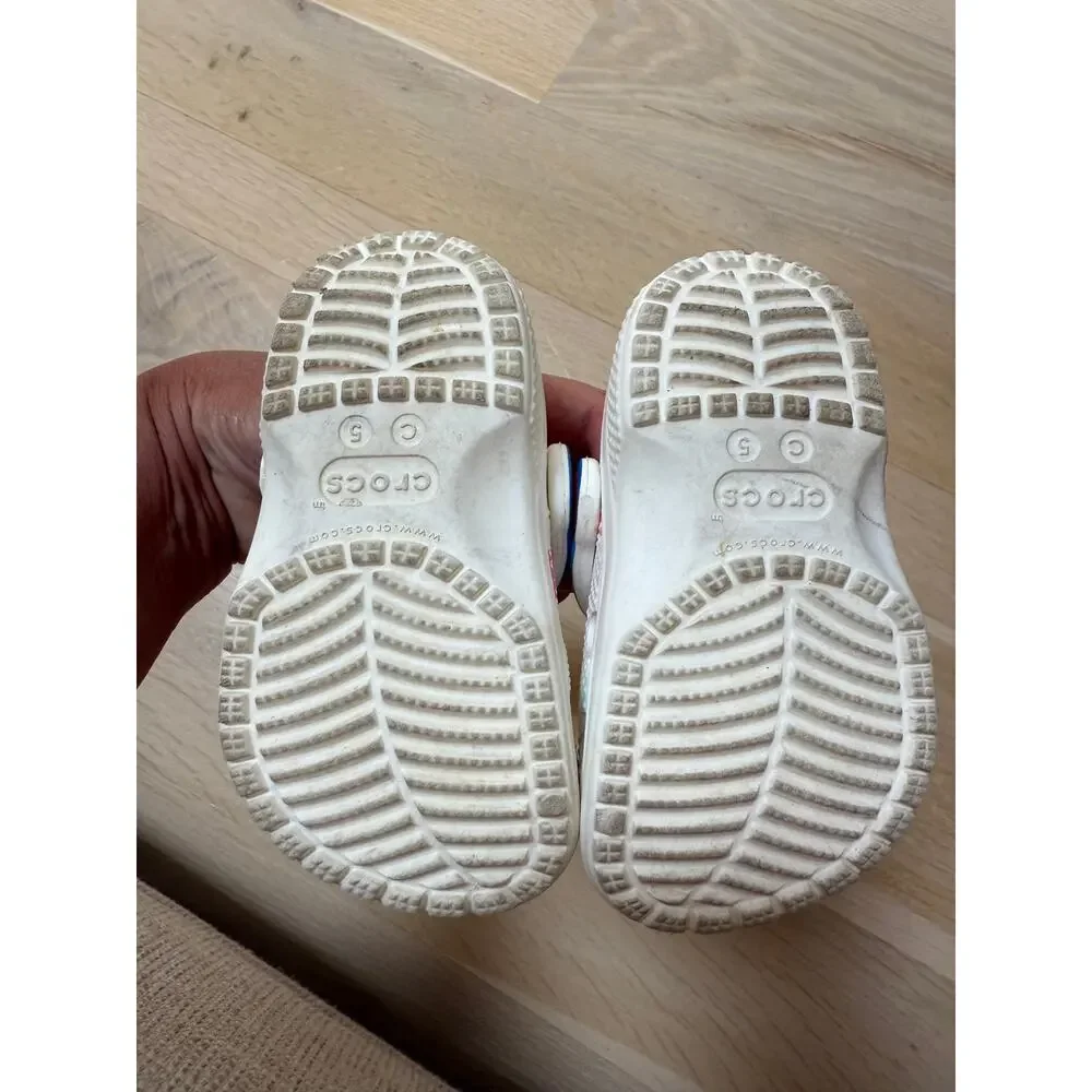 Crocs Rainbow High SZ C5 White Printed Jibbits Girls